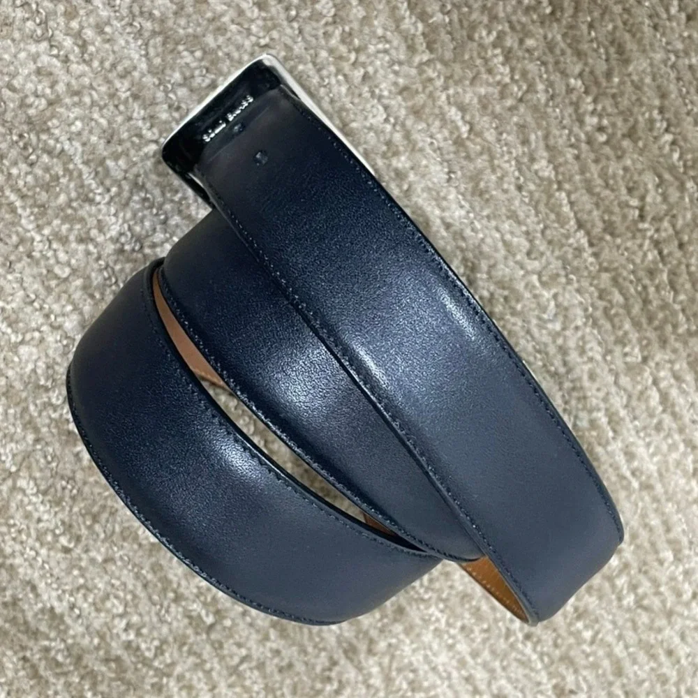 Allen Edmonds Leather Dress Belt Mens 38 Black Handcrafted USA Custom Calf 1 1/8